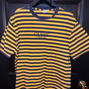 Guess Originals Striped Short Sleeve Tee in Yellow and Navy
